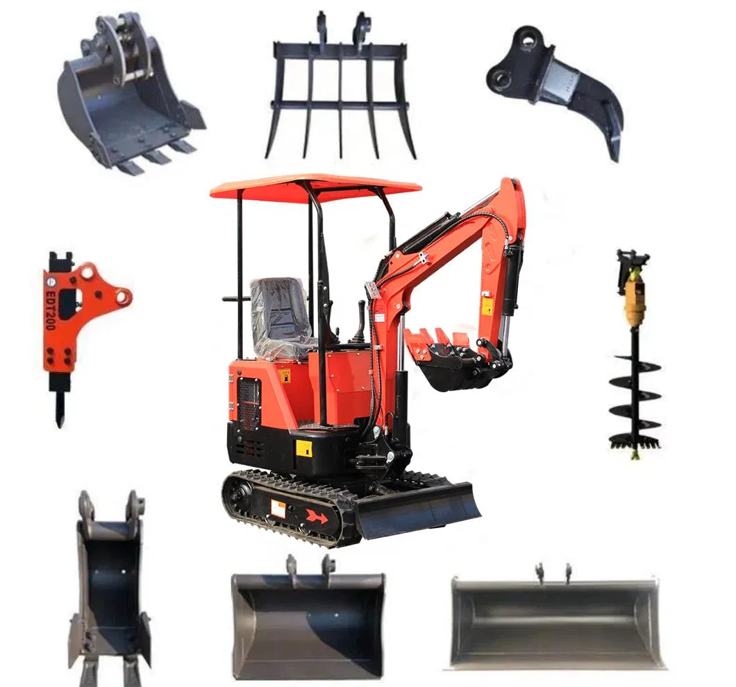 0.8 Ton Fw10A Hydraulic Backhoe Digger Rubber Crawler Belt Track Mini and Small Excavators for Sale