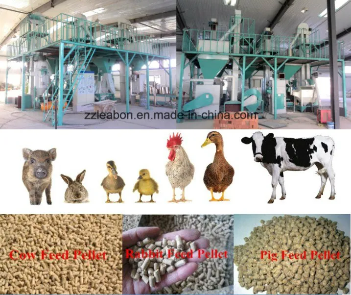 1000-2000kg/H Alfalfa Grains Feed Pellet Production Line for Cow, Horse, Camel