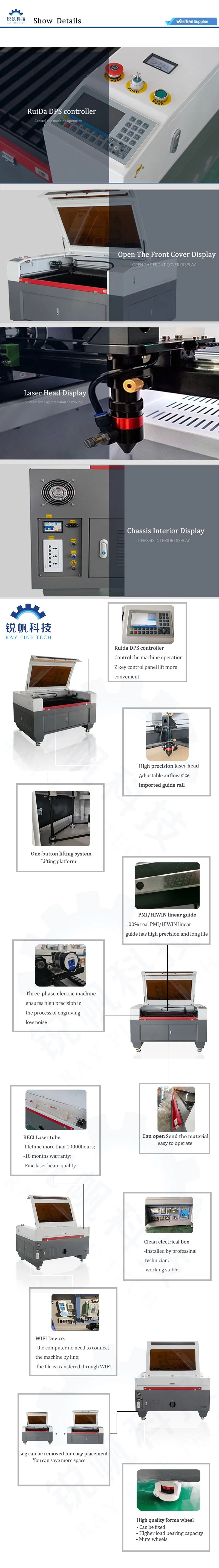 1390 CNC Metal Laser Cutting Engraving Machine Price for Stainless Steel Acrylic Wood and MDF