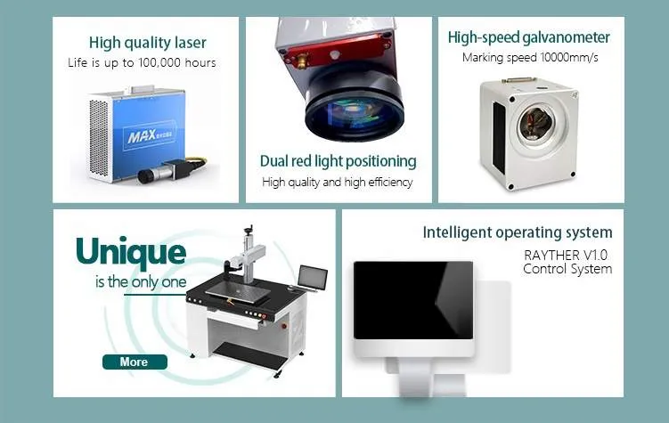 20W 30W 50W Jewelry Stainless Steel Fiber Laser Marking Machine for Sale Metal Laser Engraving Machine Max Source