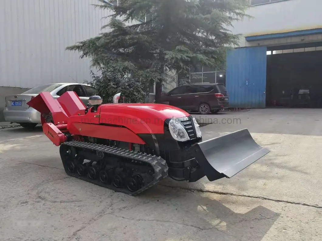 32HP/28HP Diesel Engine Remote-Control Self-Propelled Crawler Orchard Tractor with Rotary Tiller