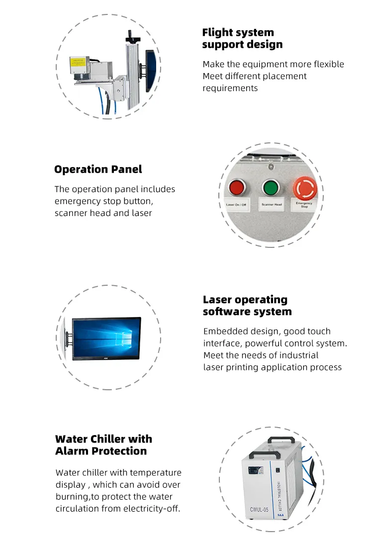 3W Fly UV Laser Marking Machine with Conveyor