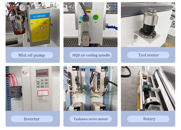 4 Axis Rotary 3D Wood Cylinder Engraving CNC Router Vacuum Table 1325 Woodworking Machine Carving CNC Engraver