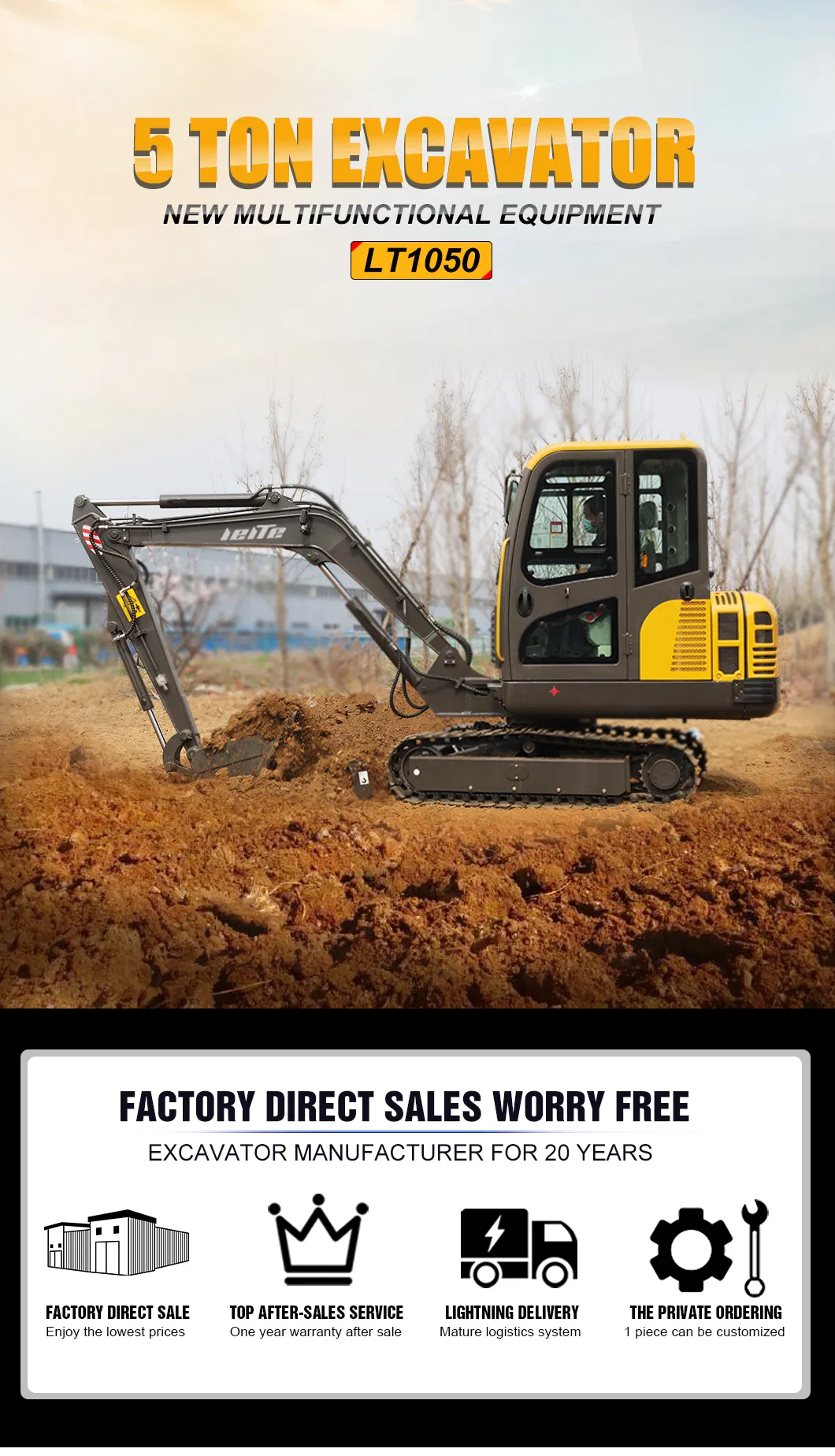 5 Ton Shovel Excavator 5 Ton Mini Bagger Excavator 5 Tonne Mini Excavator