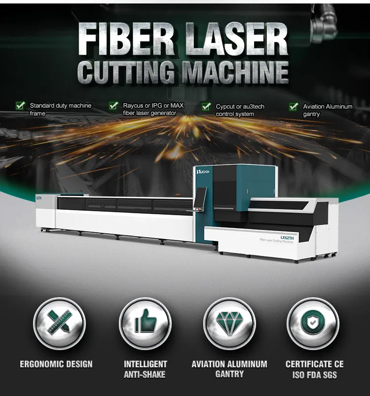 7% Price off Economical Lx62th 1000W Factory Direct Raycus Ipg 1000W Laser Cutting on Tube / Metal Copper Cutter Pipe
