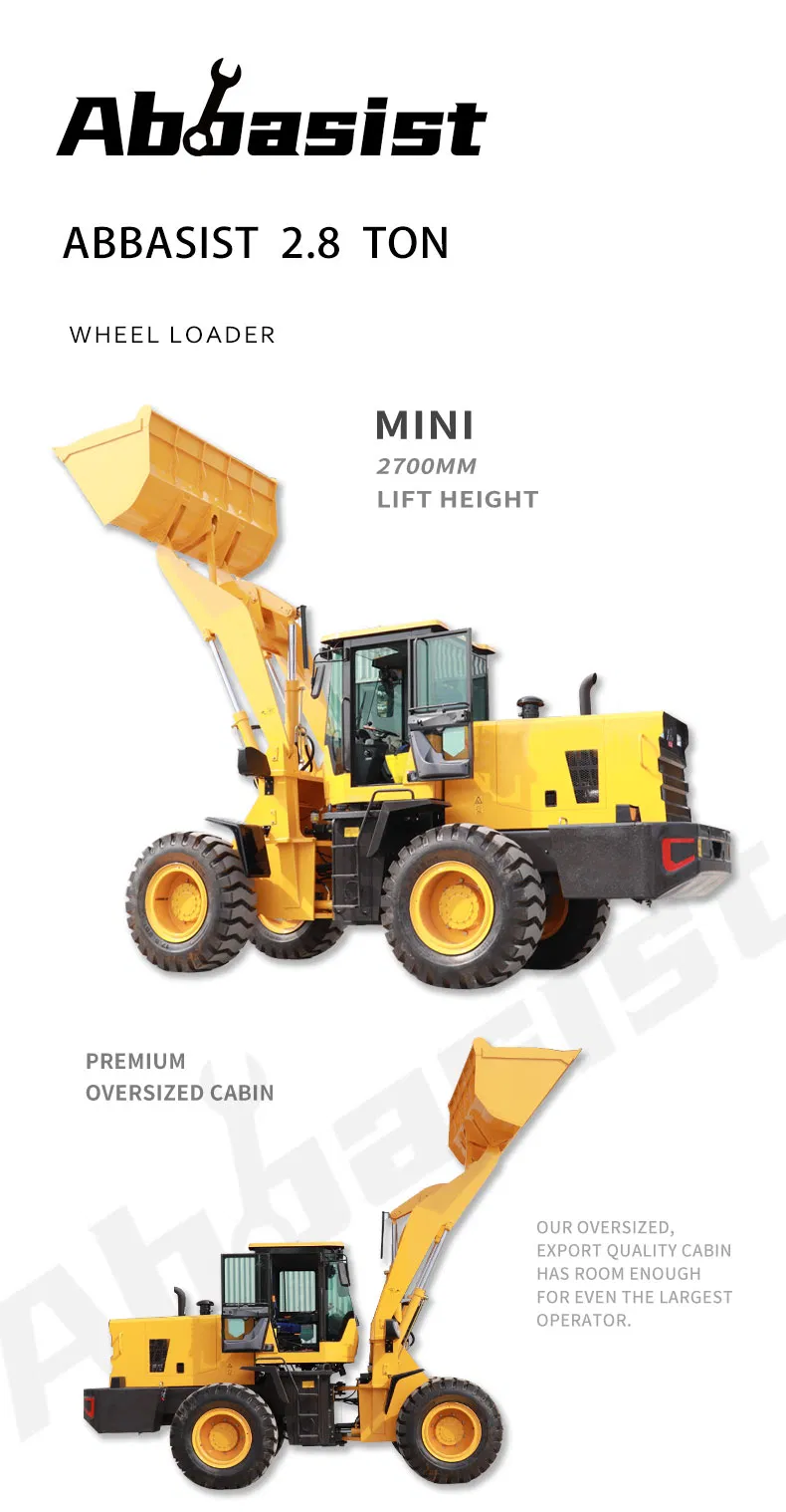 Abbasist Brand zl28 2.8 ton Hoflader Heavy Radlader 2800kg for Construction Work