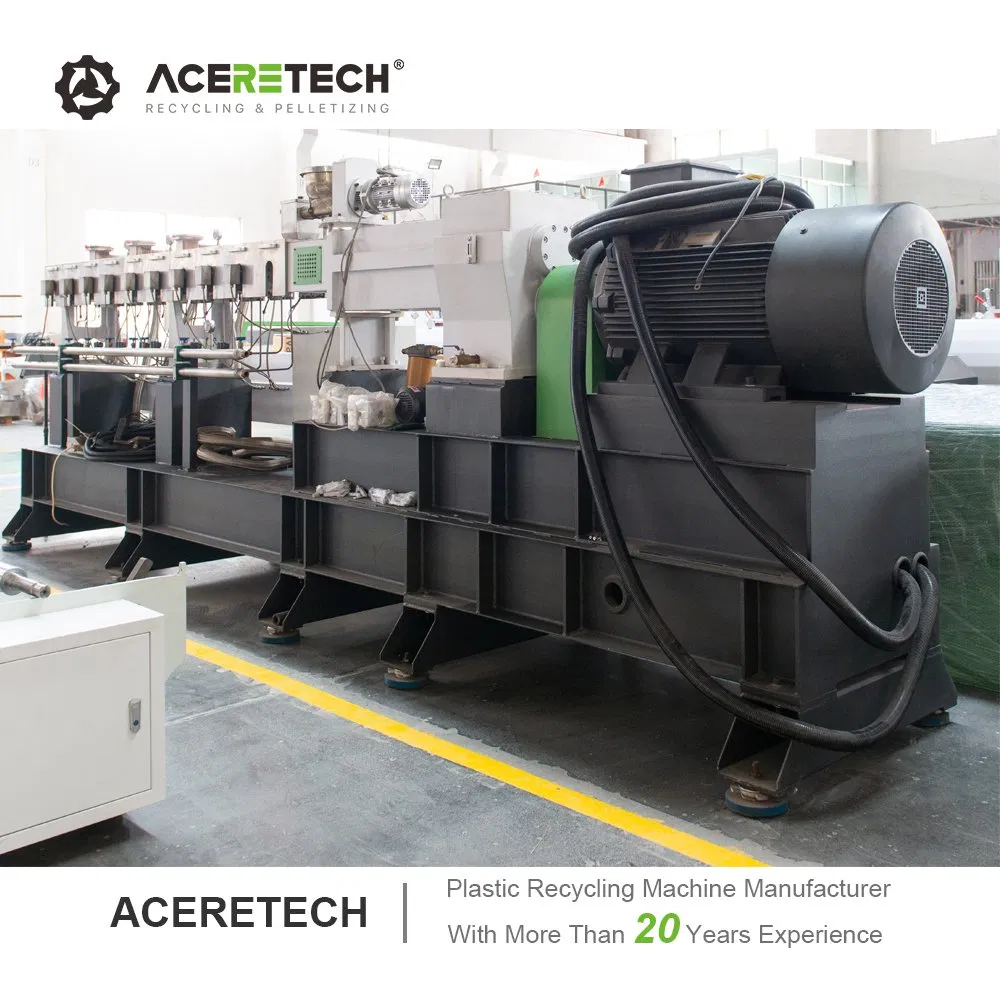 Aceretech Easy to Operate Conical Twin Screw PE PP Woven Bag Recycling Pelletizing Extruder Machine