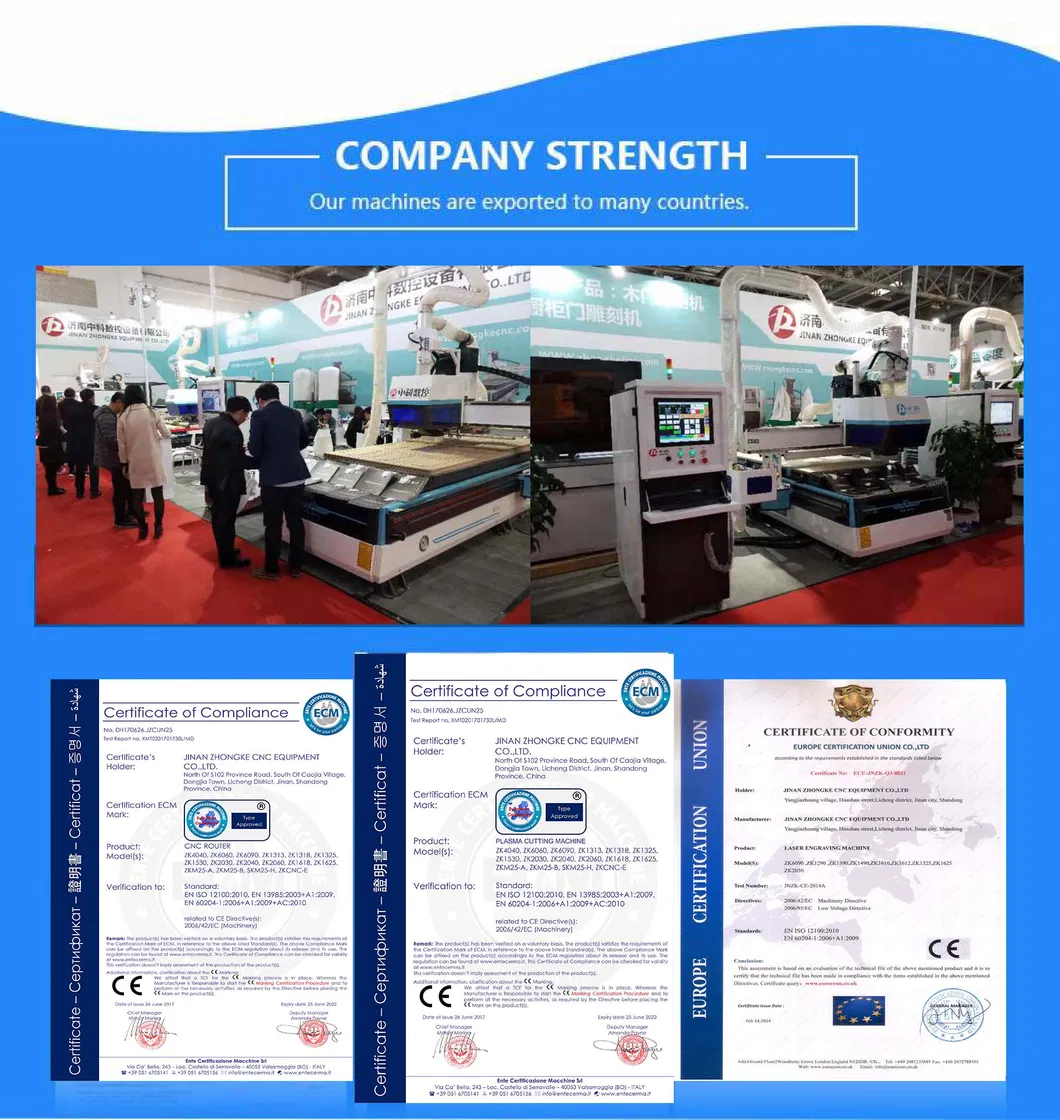 Al/UL Auto Tool Changing Wood 3D CNC Router