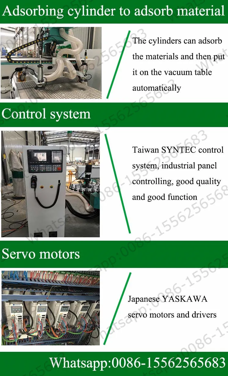 Al/UL Auto Tool Changing Wood 3D CNC Router