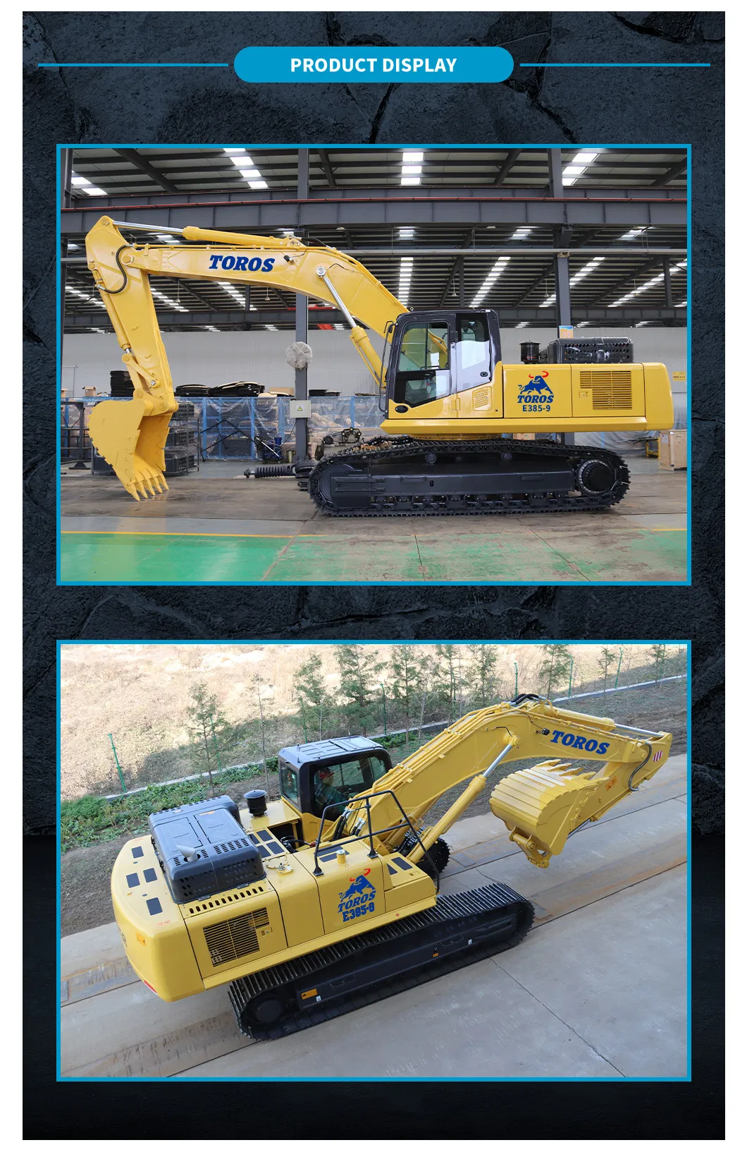 Best Eigine Te385 Hydraulic Crawler Digger with Hammer Ripper Auger