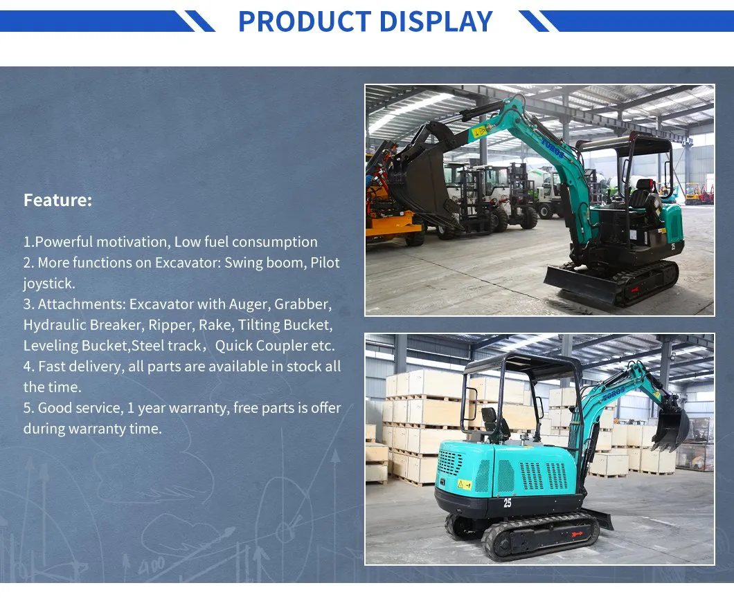 China Digger Machine Mini Tractor Excavator 2.2ton Excavator for Sale