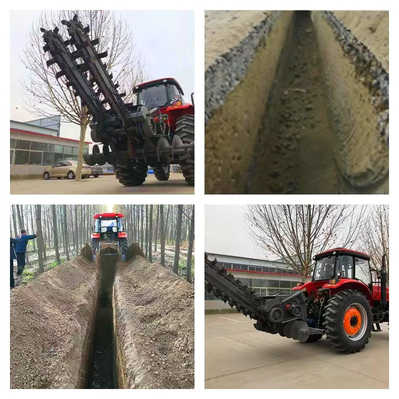 Ditching Depth 2m Chain Trencher Heavy Trenching machine for Wheel Tractor