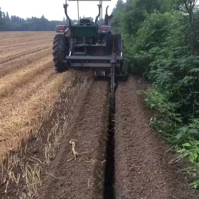 Ditching Depth 2m Chain Trencher Heavy Trenching machine for Wheel Tractor