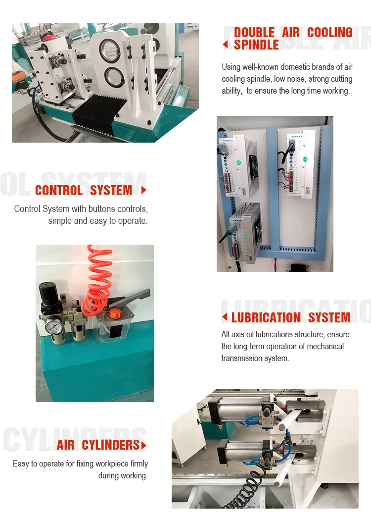 Double-Tool Holder CNC Wood Turning Lathe Machine with Horizontal Spindles