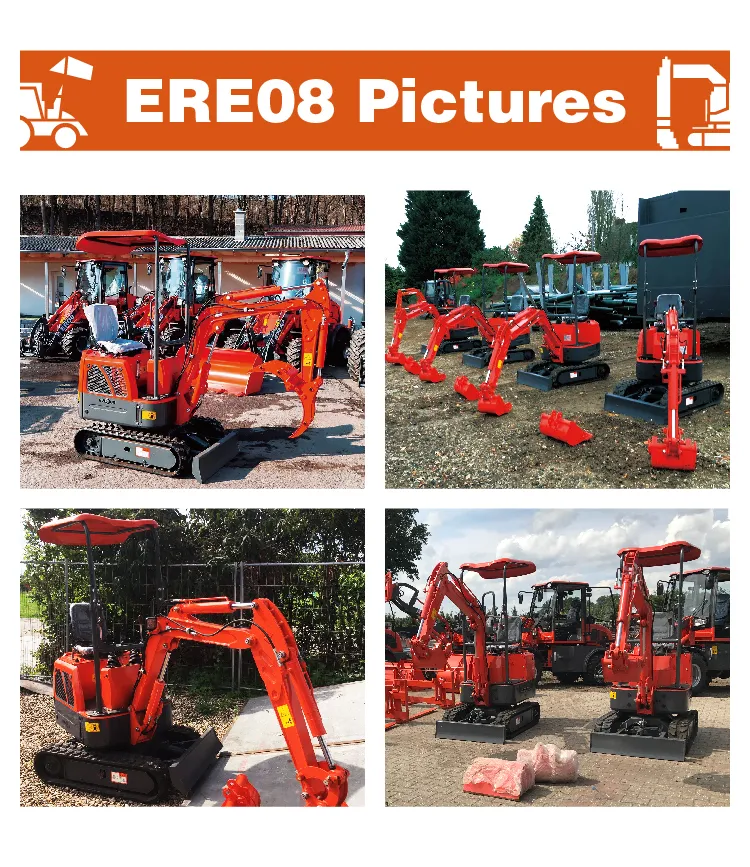 Everun Ere08 Hot Sale Mini Digger Small Crawler Excavator with Hammer and Auger