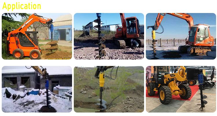 Excavator Skid Steer Backhoe Post Hole Digger Earth Auger Drill