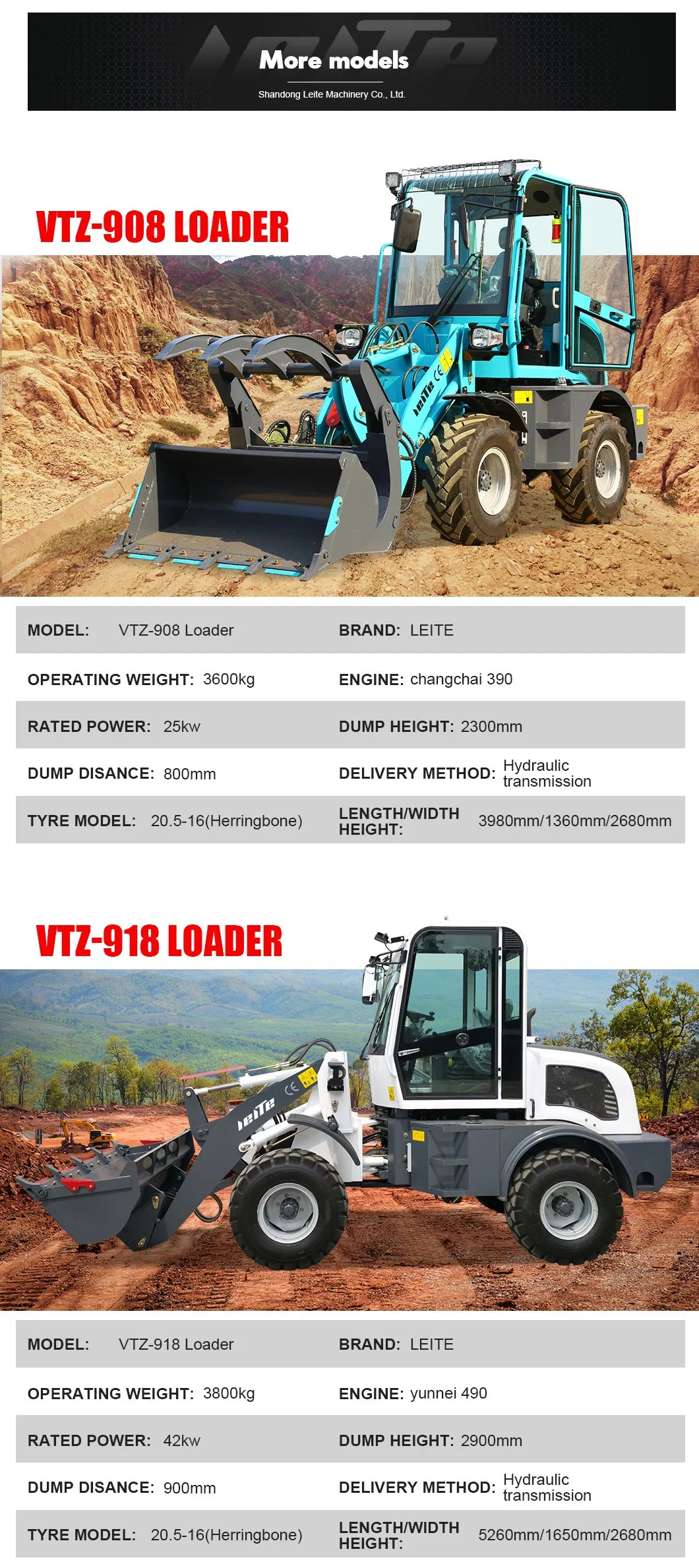 Factory Direct 2 Tons 920 4WD Hydraulic Front Wheel Loader with Snow Blade