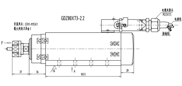 High Grade CNC Router 4.5kw Spindle Motor with Flange Air Cooled Er 32