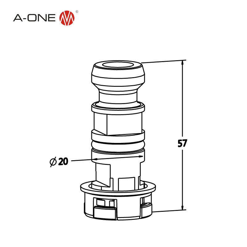 Made in China Precision R Type Drawbar for Pneumatic R Chuck 3A-400043