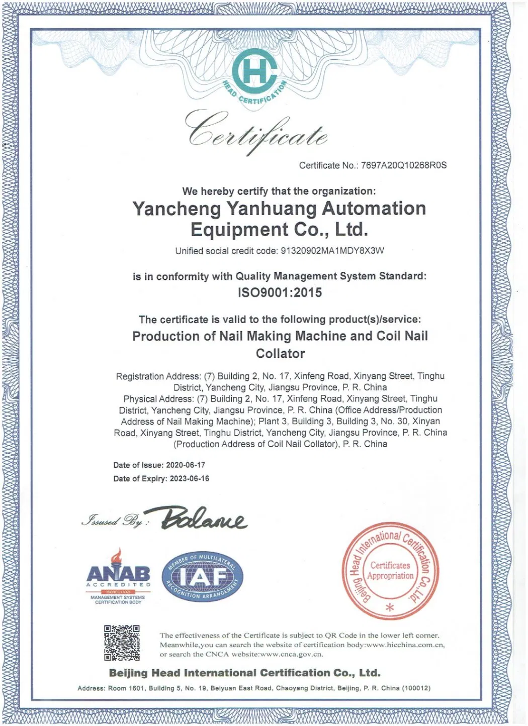 Manufacturer of Wire Nails with Stainless Steel Finish Nail Making Machine