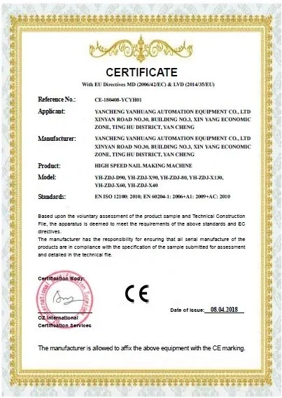 Manufacturer of Wire Nails with Stainless Steel Finish Nail Making Machine