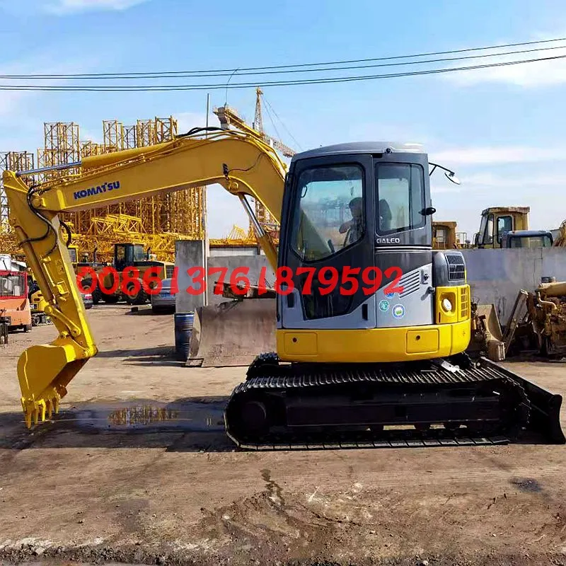 Mini Size Used Komatsu PC78us Construction Excavator Installed with Dozer Blade