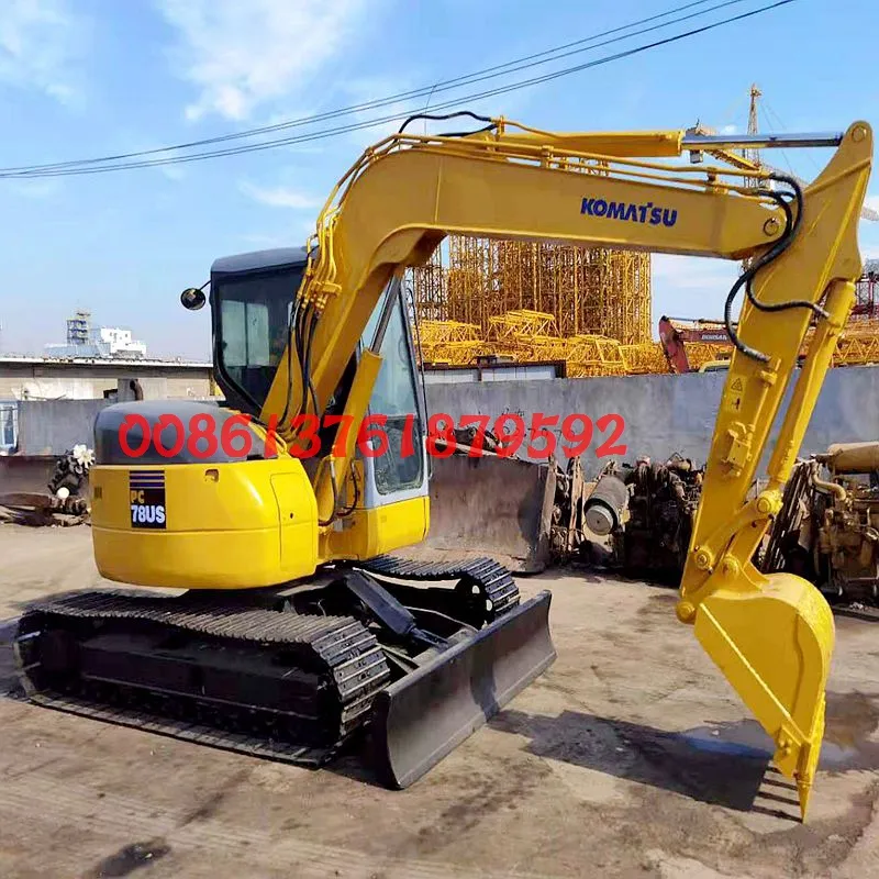 Mini Size Used Komatsu PC78us Construction Excavator Installed with Dozer Blade
