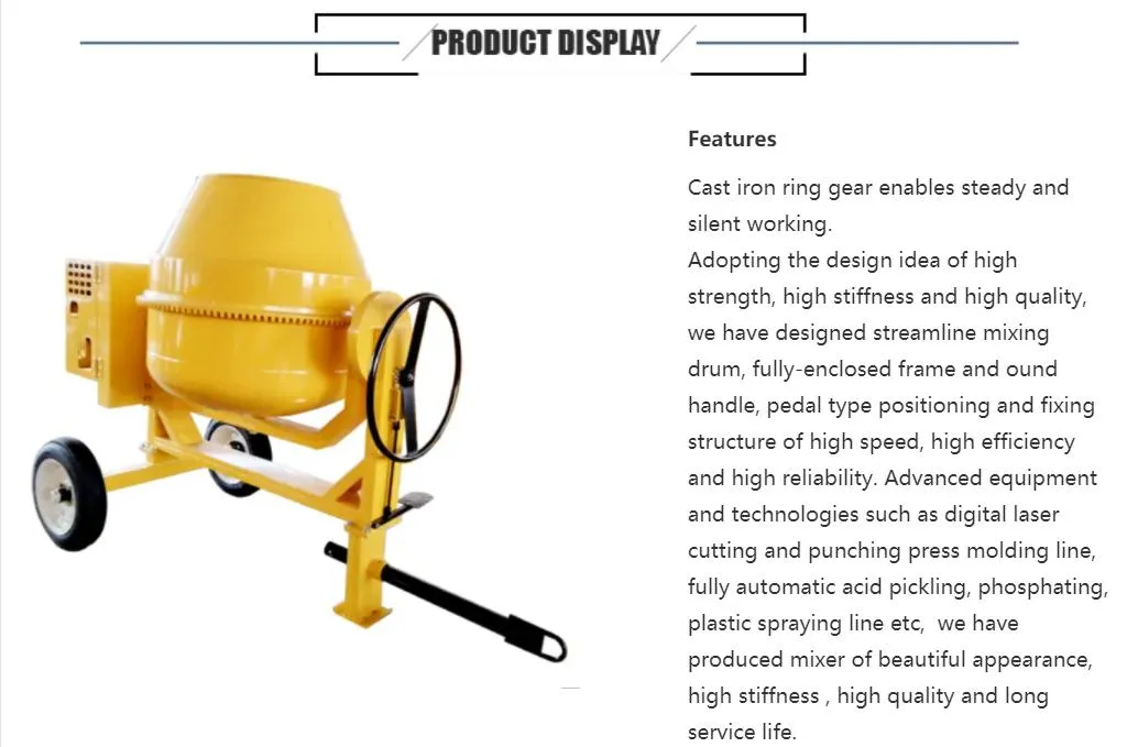 Mobile Mini Concrete Mixer Machine 350L 400L 500L Small Honda Gasoline Seft-Load Concrete Mixer