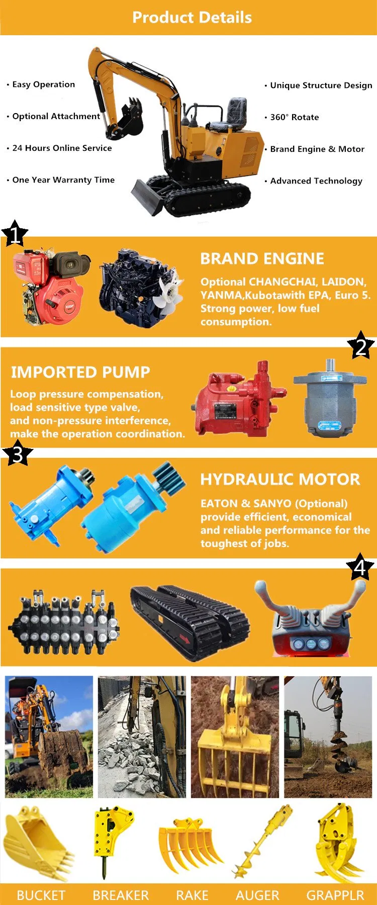 New Design Diesel Engine CE Certificate Air Cooled 3500kg 3.5t 3.5 Ton Farm Machinery