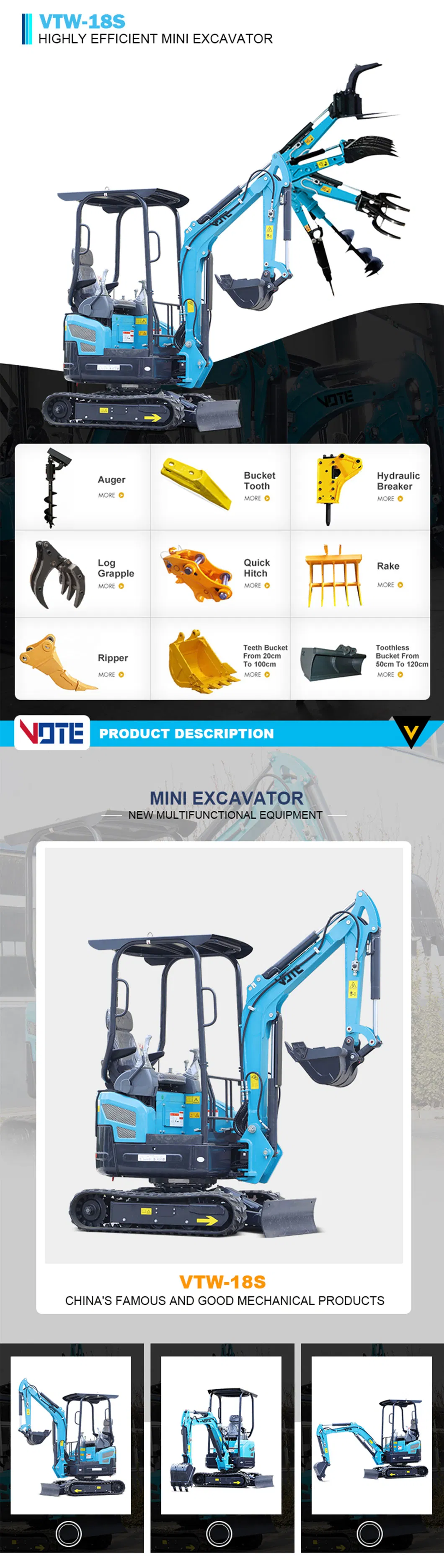 New Products for Sale 1780kg Chinese Excavator Daftar Harga Excavator Mini Digg Farm Agricultural Small Mini Excavator Cheap Price