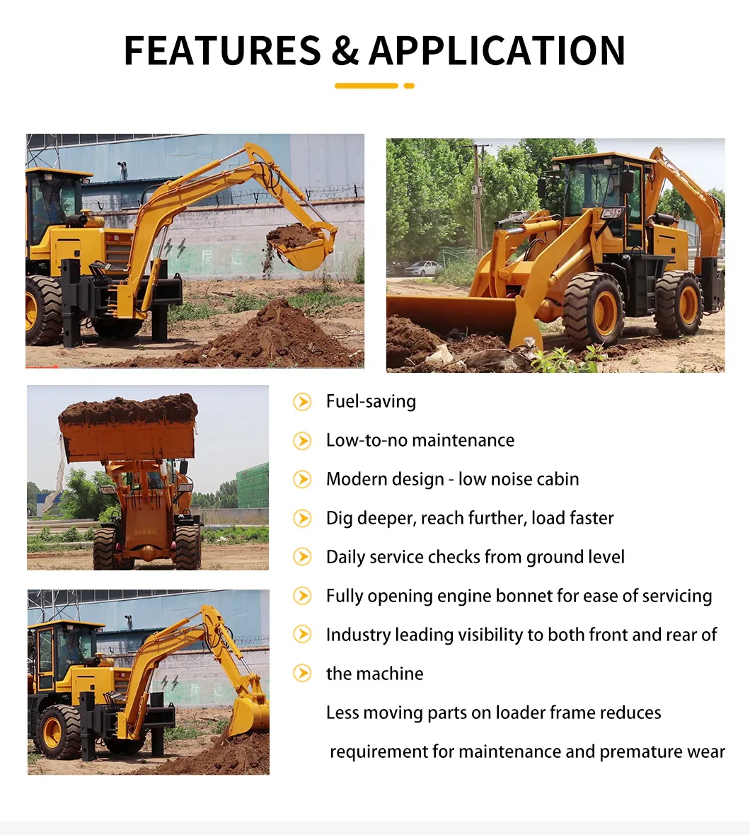 New Wheel Loader Mini Cheapers Backhoe Loader