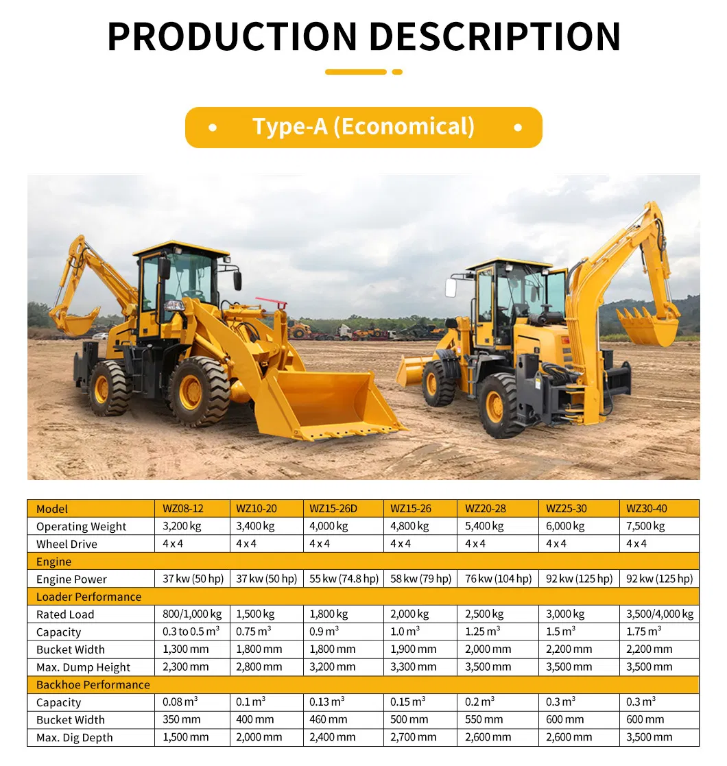 New Wheel Loader Mini Cheapers Backhoe Loader
