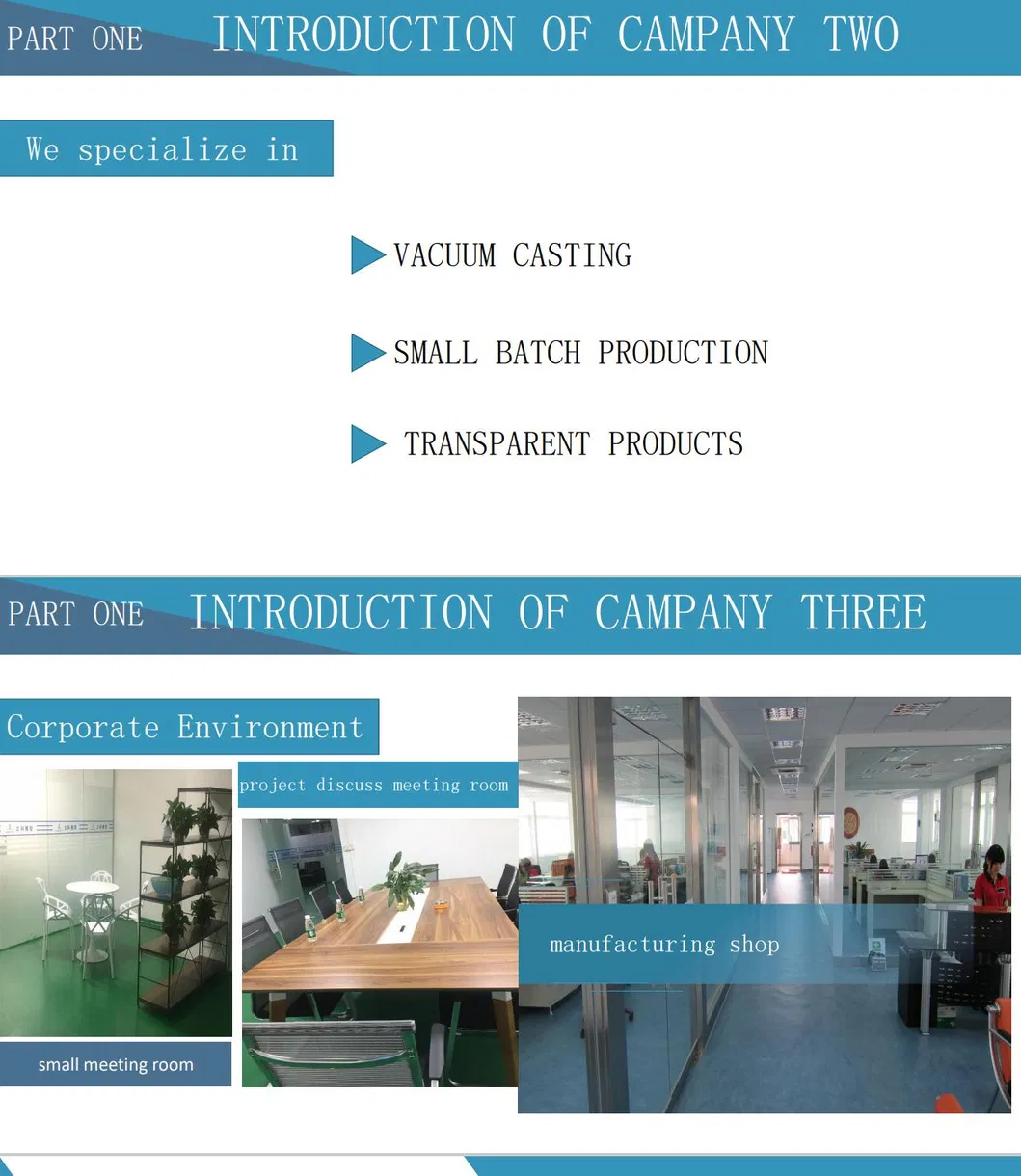 OEM High Quality Vacuum Casting Urethane Casting Rapid Injection Mold