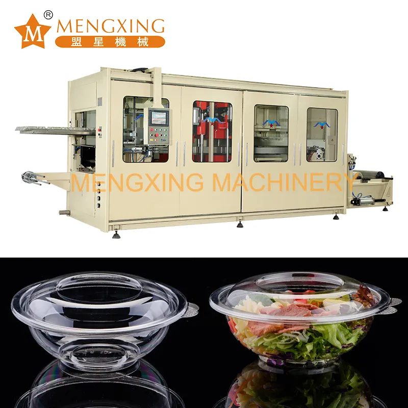 Pet/PS/HIPS/PP Bowl Three Station Automatic Vacuum Forming Machine One Year Warranty PLC Control Vacuum Thermo Forming Machine