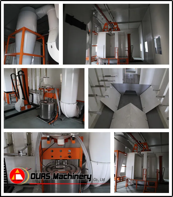 PP Powder Coating Spray Booth with Cyclone Recovery System