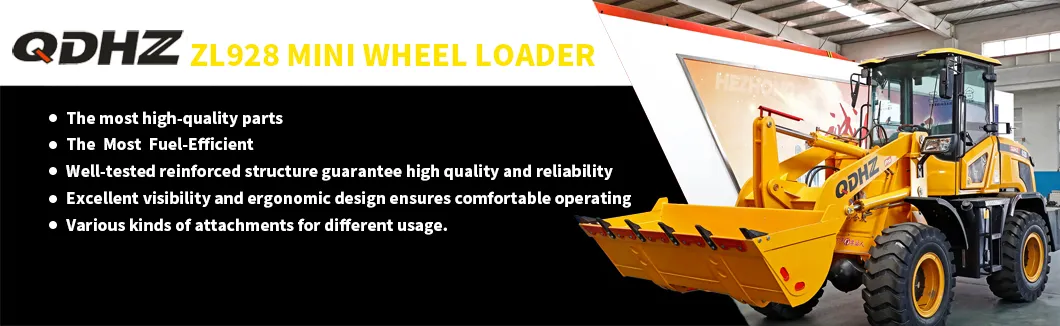 Qdhz 1.6ton Full Hydraulic Loader Mini Wheel Loader with Round Clamp