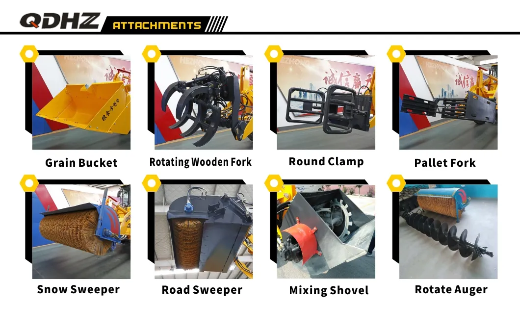 Qdhz Brand 1.6ton Generation Agricultural Machinery Construction Full Hydraulic Mini Wheel Loader for Sale