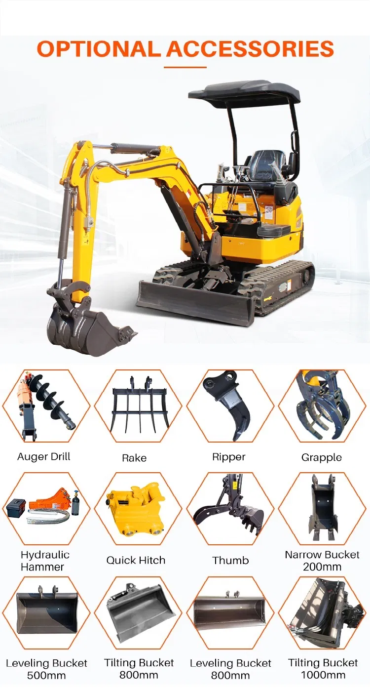 Rhinoceros Xiniu New Mini Excavator 1.8ton, Xn18 Small Digger for Garden Orchard Small Projects