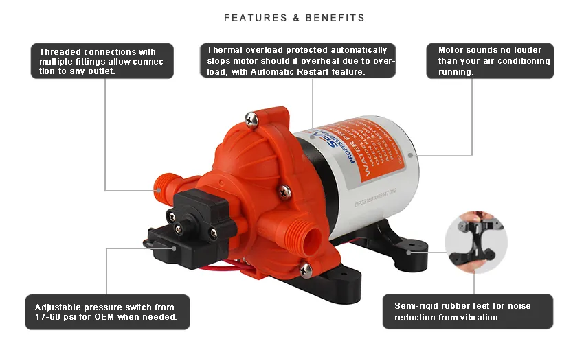 Seaflo 12V Fluid Electric Micro Pressure Marine Diaphragm Pump Manufacturers