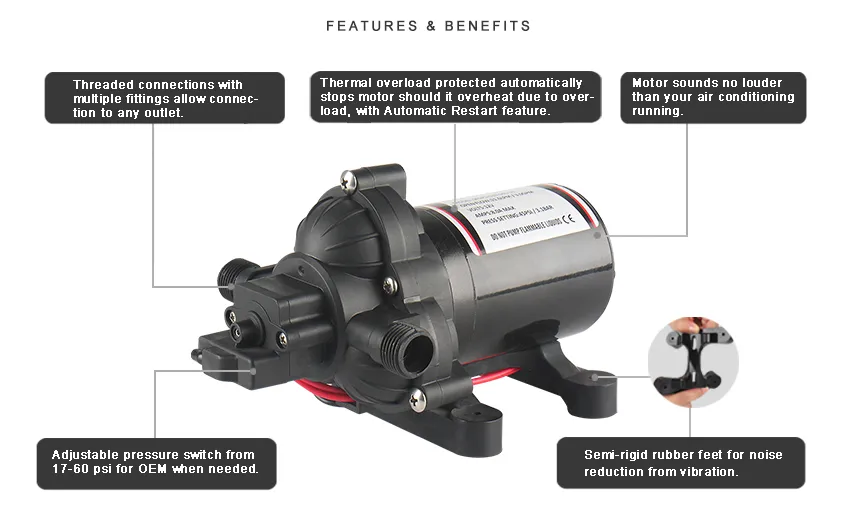 Seaflo Water Pump 24V DC Motor for Agriculture