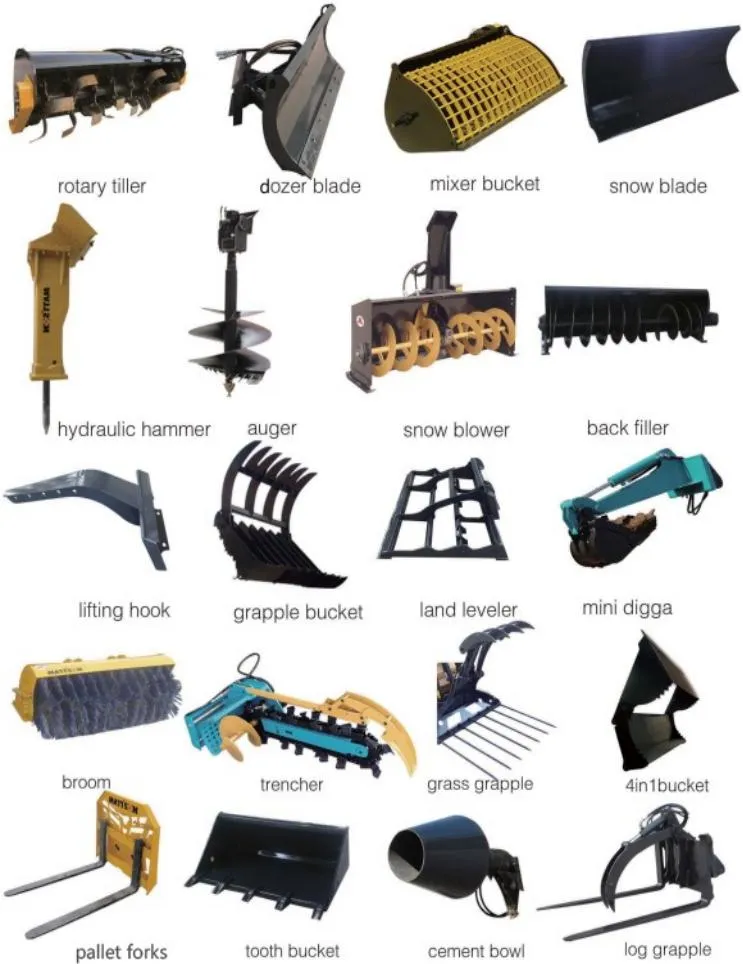 Skid Steer Loader with Backhoe Loader Wheel Loader