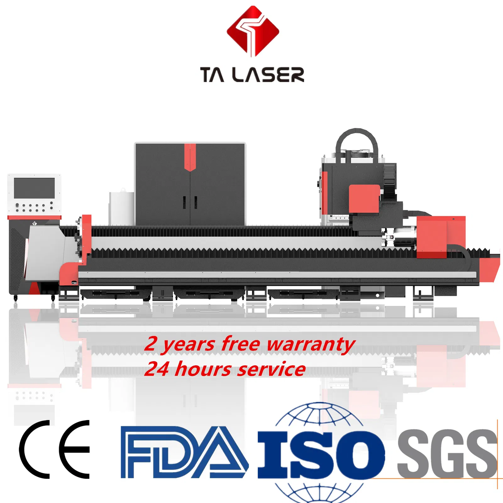 Square Tube & Round Tube Cut 1500 *3000mm Fiber Laser Cutting Machine with Rotary Axis