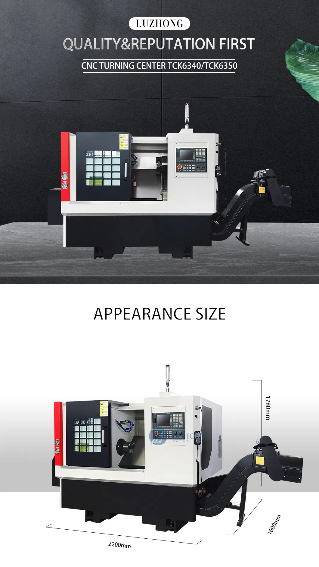 TCK6340 Horizontal metal high speed precision Slant Bed CNC Turning Lathe Machine