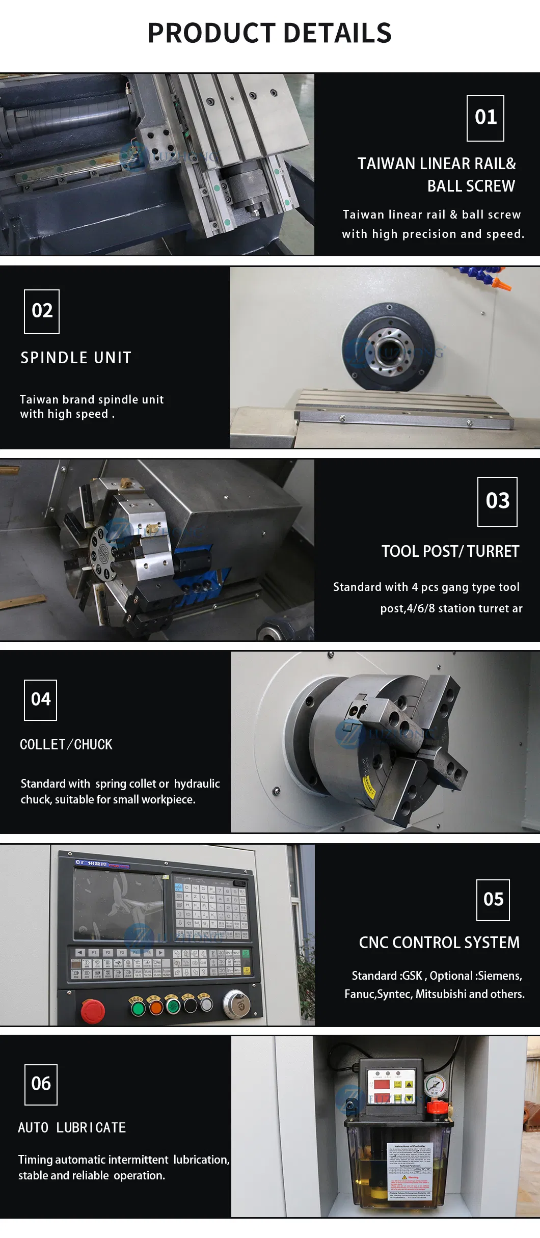 TCK6340 Horizontal metal high speed precision Slant Bed CNC Turning Lathe Machine