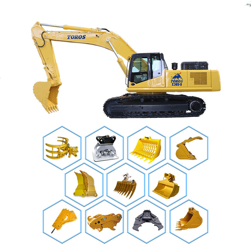 Te385 Heavy Duty Excavator with Hammer Mexico Construction Works Excavator Digging Machine Farms Heavy Excavator