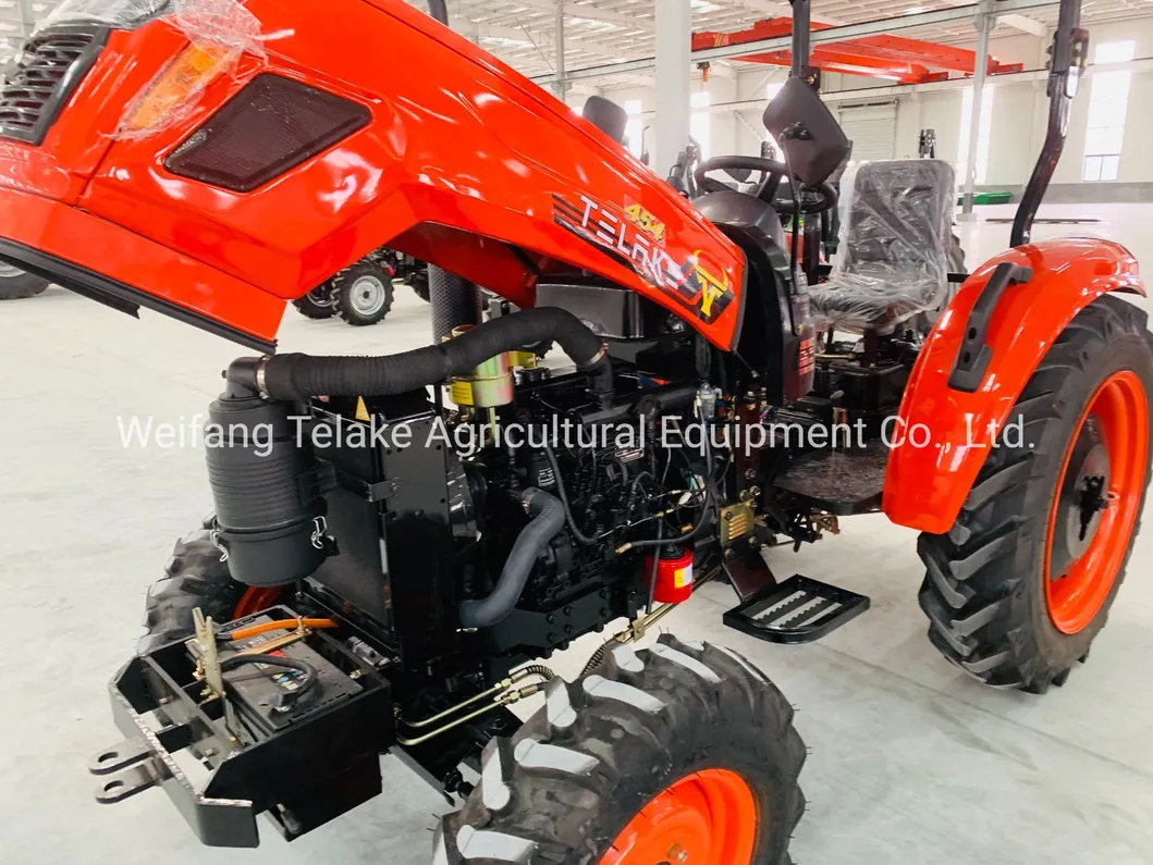 Telake Agricultural Machinery Mini Four Wheel Small Garden Tractor with Excavator Bucket