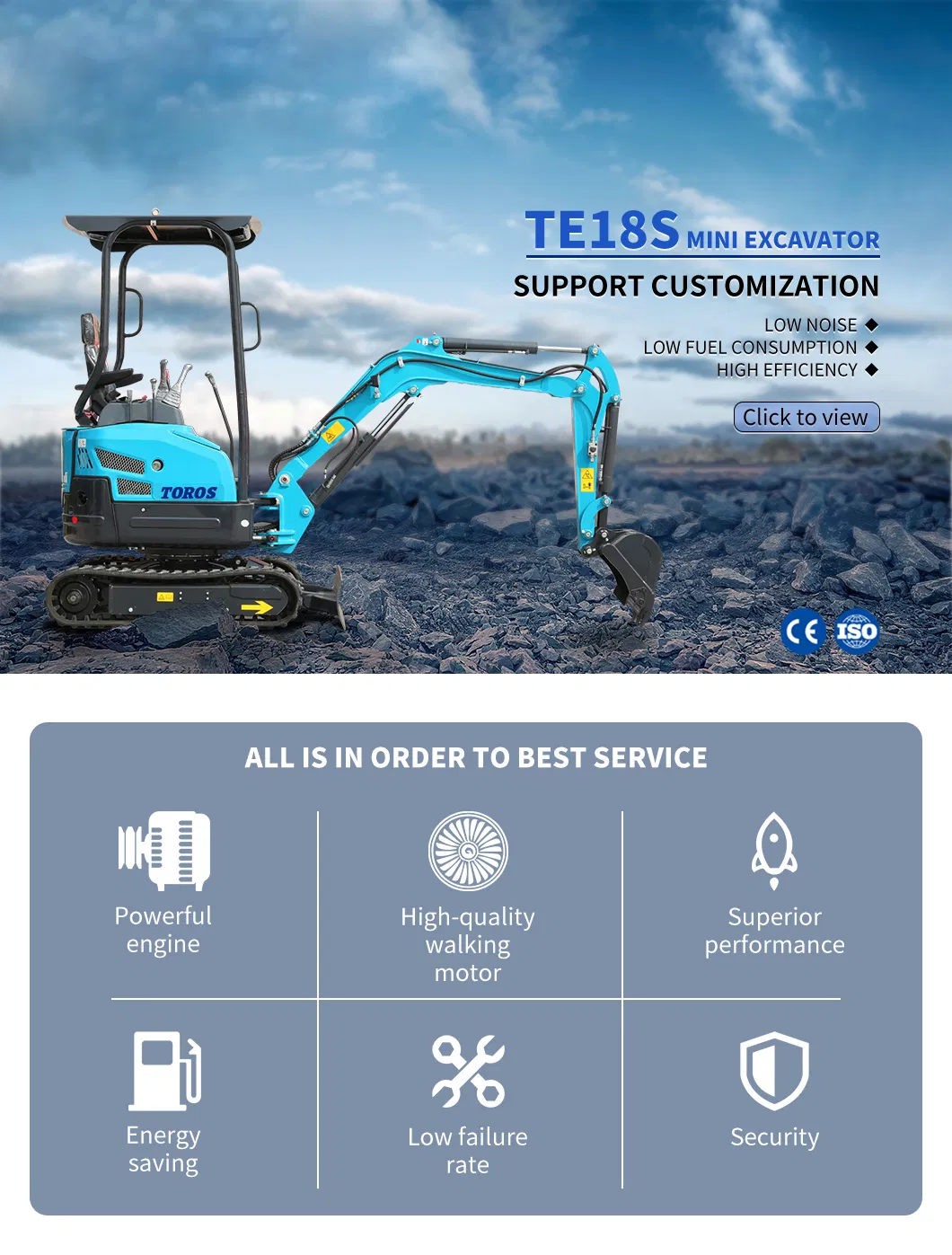 Toros 1550kg Mini Small Digger Bagger Kubota Excavator for Sale