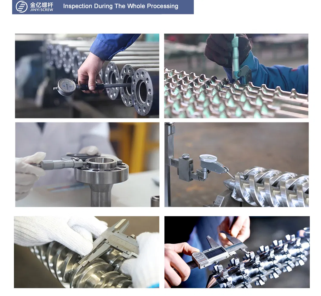 Twin Conical Screw and Barrel for Extrusion Machine for Blow Film Granulator