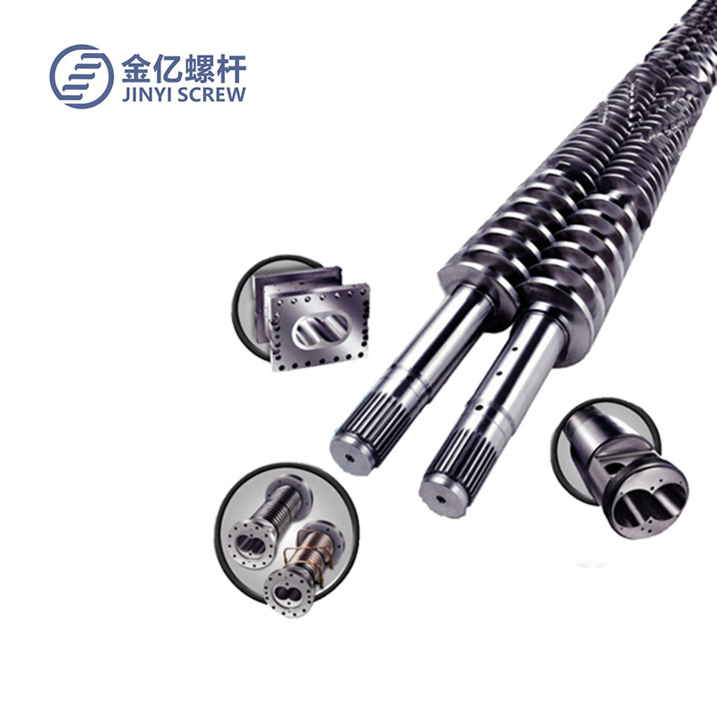 Twin Conical Screw and Barrel for Extrusion Machine for Blow Film Granulator