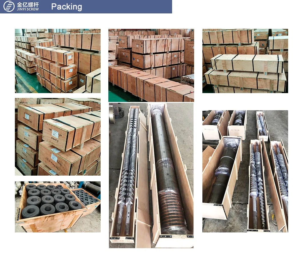 Twin Conical Screw and Barrel for Extrusion Machine for Blow Film Granulator